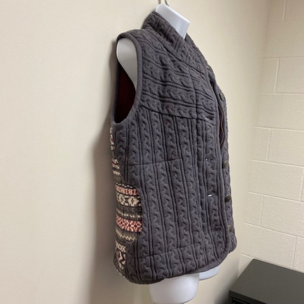 Bob Timberlake Bass Pro Shop Heavy Cable Knit Vest w/button and‎ zip front - Picture 7 of 9